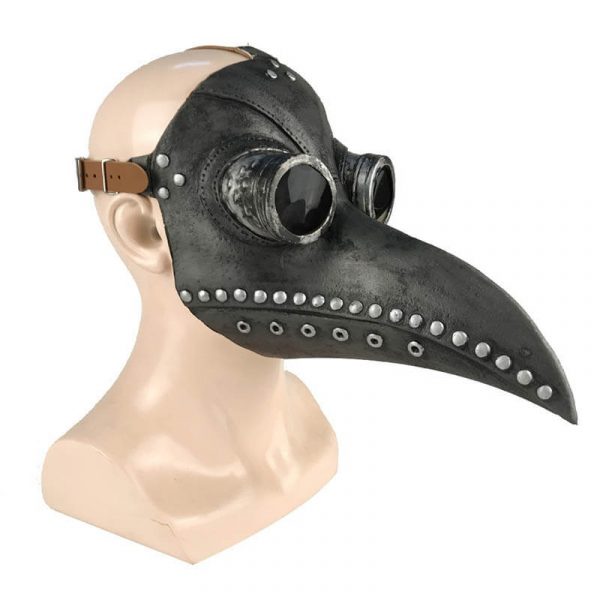 Maska Morového doktora latex stříbrná